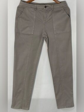 Garnet Hill Light Gray Slim Leg Ankle Pants Size 4 Cotton Blend